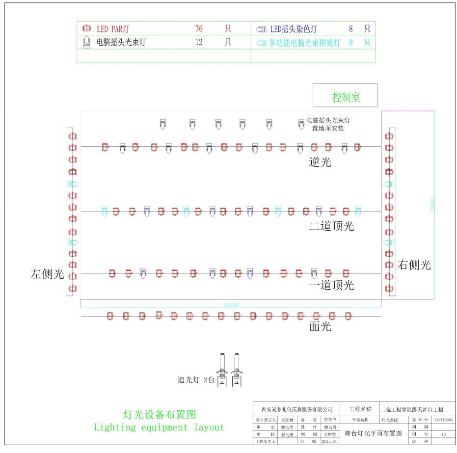 某工程学院露天舞台及声光电系统